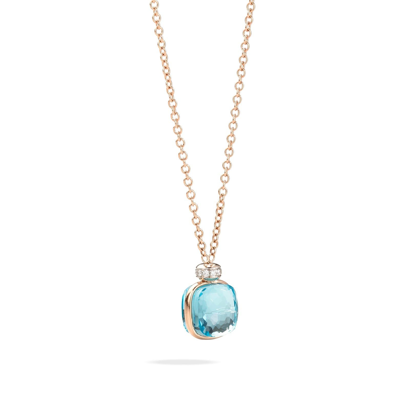 Pomellato Nudo Blue Topaz Diamond Pendant