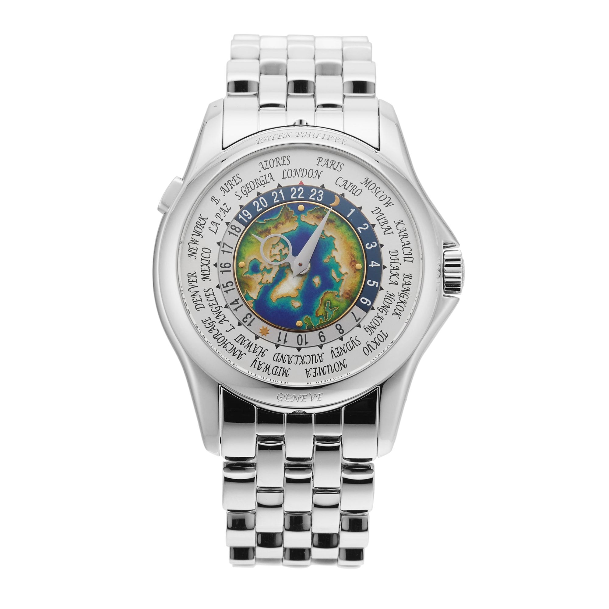 Patek Philippe World Time 39.5mm Platinum Watch